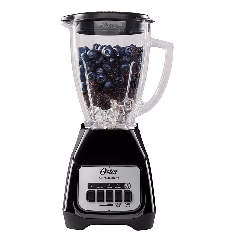 LICUADORA OSTER 2 VEL. CONTROL DE PULSO VASO DE VIDRIO NEGRO BLSTKAG-BPB