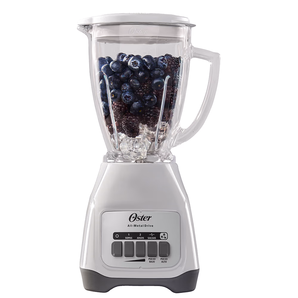 LICUADORA OSTER 2 VEL. CONTROL DE PULSO VASO DE VIDRIO BLANCO BLSTKAG-WPB