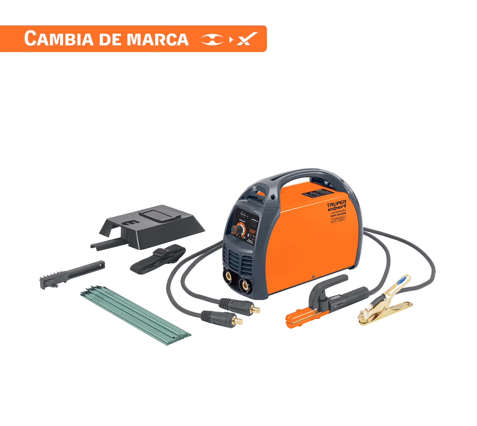 Soldadora inversora 200A, bi-voltaje 127/220V, TRUPER EXPERT SOIN-130/200