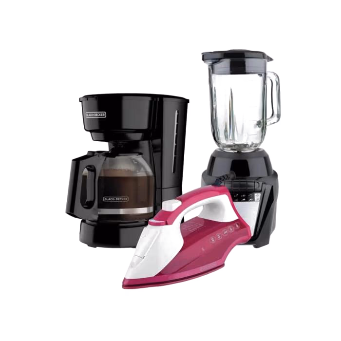COMBO ESPECIAL BLACK&DECKER PLANCHA IR1850 + CAFETERA CM916B + LICUADORA BL0876-1BDLA CBBD1746