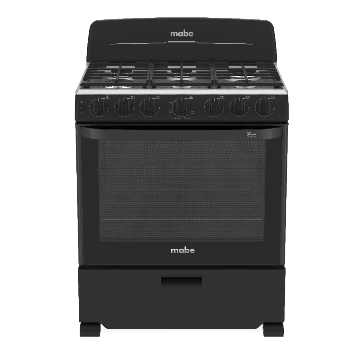 ESTUFA CON HORNO MABE 30" PARRILLAS DE HIERRO FUNDIDO NEGRO EM7658BFIN3