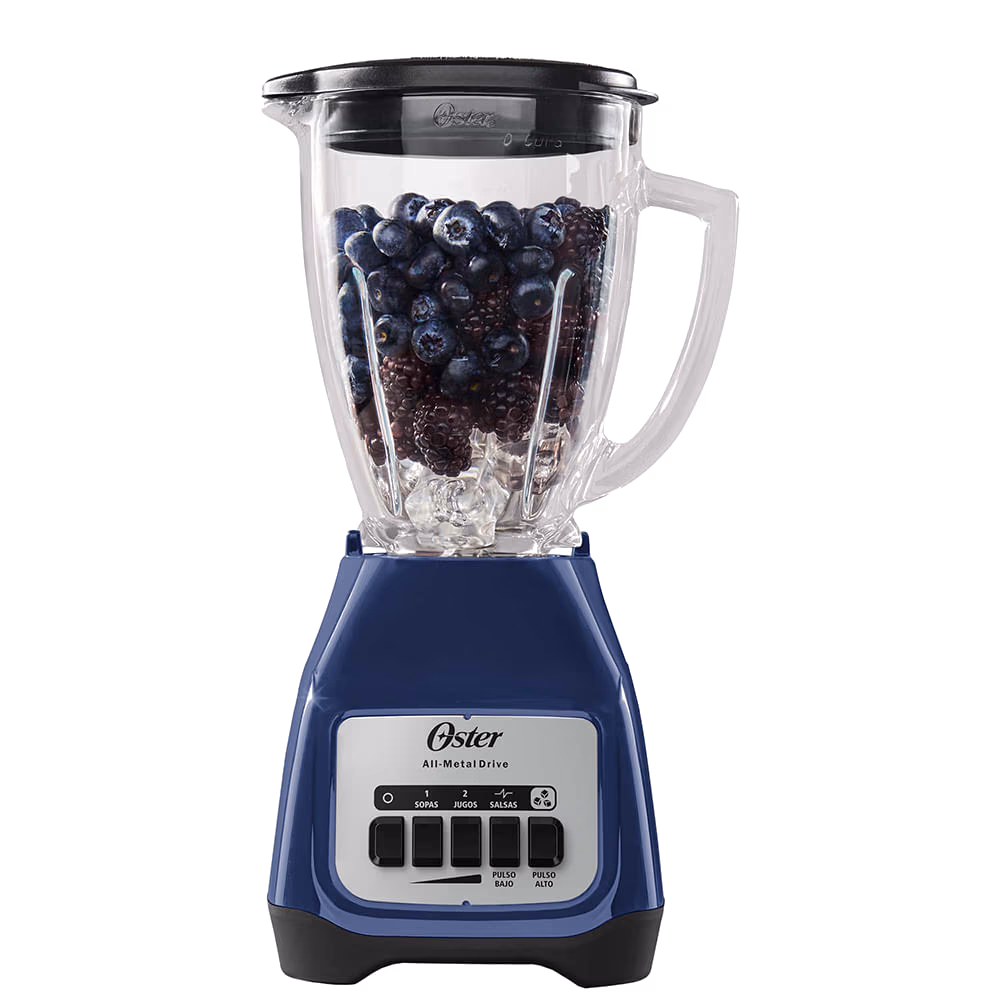 LICUADORA OSTER 2 VEL. CONTROL DE PULSO VASO DE VIDRIO AZUL BLSTKAG-LPB