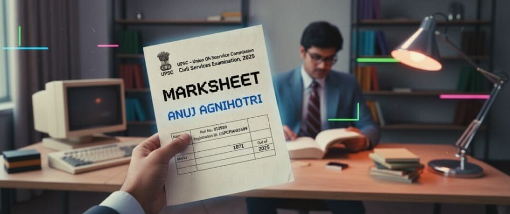 Cover image for UPSC CSE 2025 Marksheet Out: Anuj Agnihotri Secures AIR 1 , See Topper List & Cut-Off
