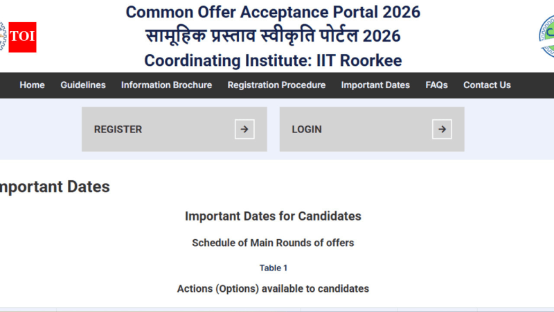 GATE COAP 2026 schedule infographic
