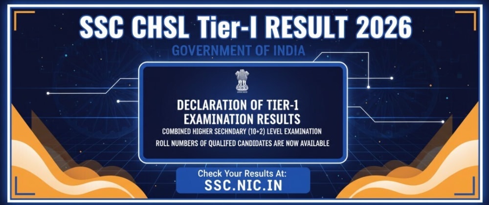 Cover image for SSC CHSL 10+2 Tier-I Result 2026