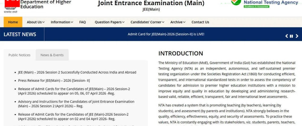 Cover image for JEE Main 2026 Session 2 Answer Key Released, Result by April 20