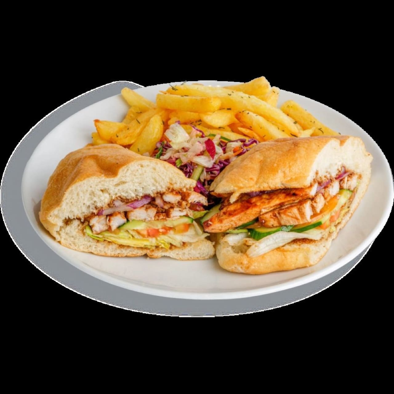 BBQ Chicken in Rustic Ciabatta Sandwich