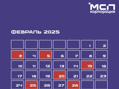 Календарь предпринимателя на февраль 2025 года