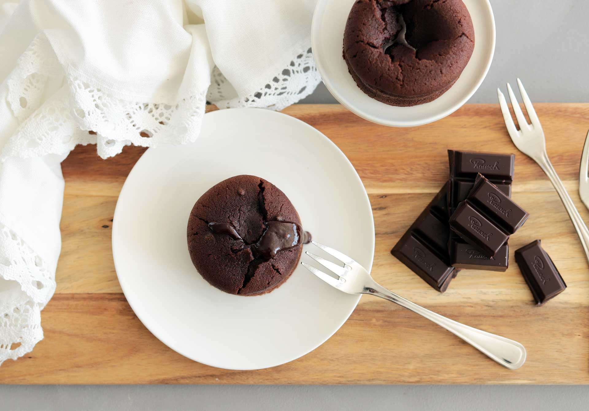 Rezept: Warmer Schokoladen-Kuchen mit flüssigem Kern