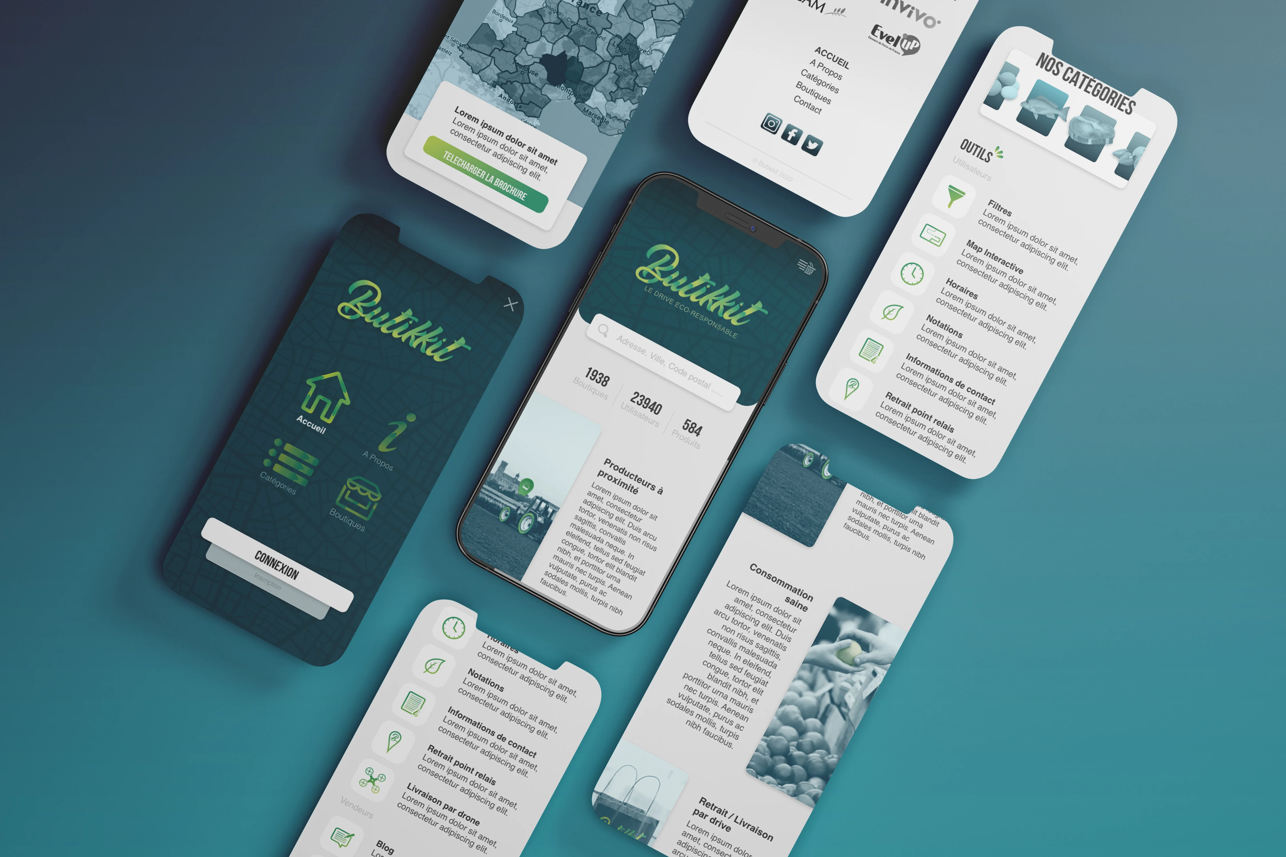 Écran mobile du site Butikkit