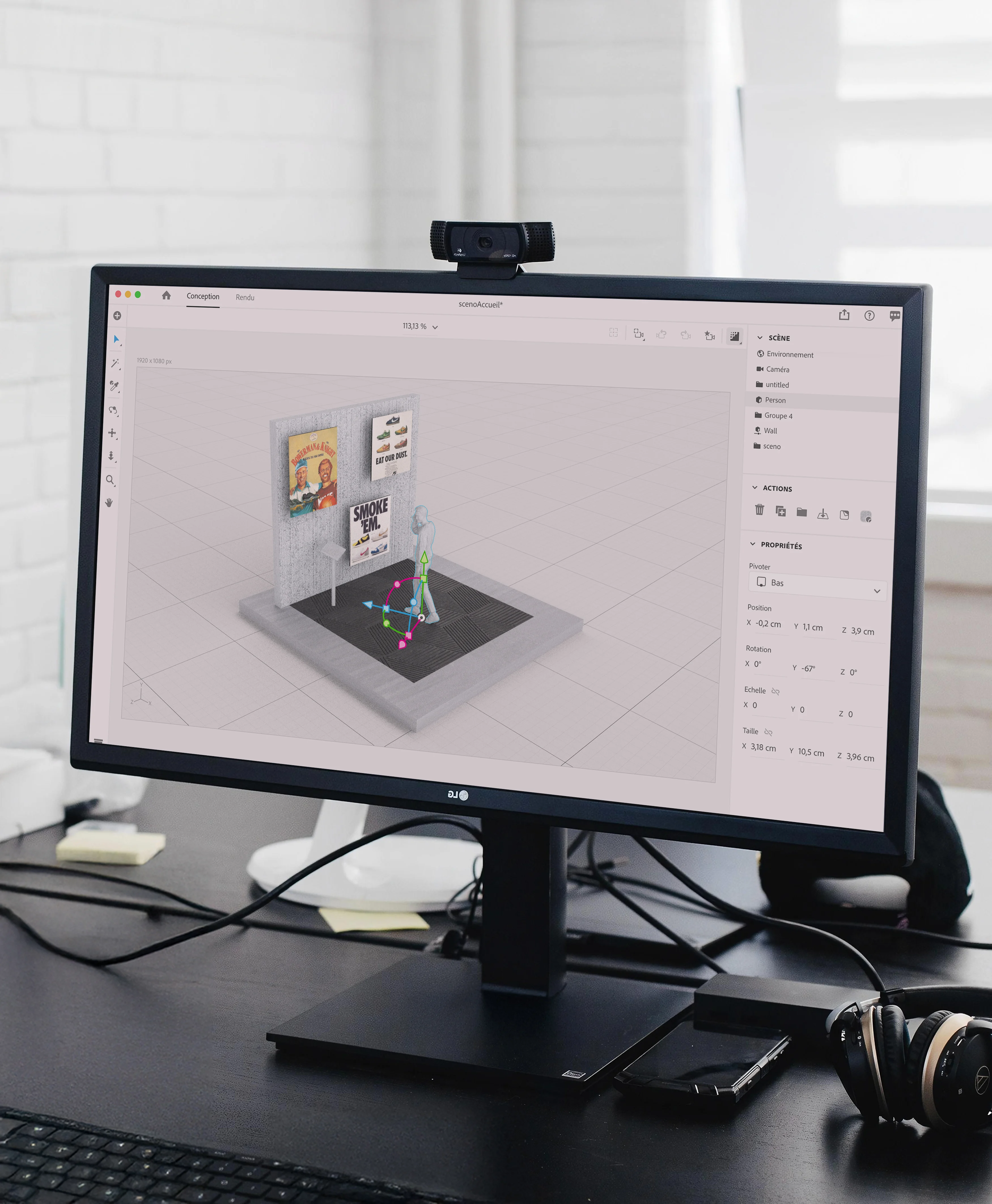 Création des stands en 3D (Adobe Dimension)
