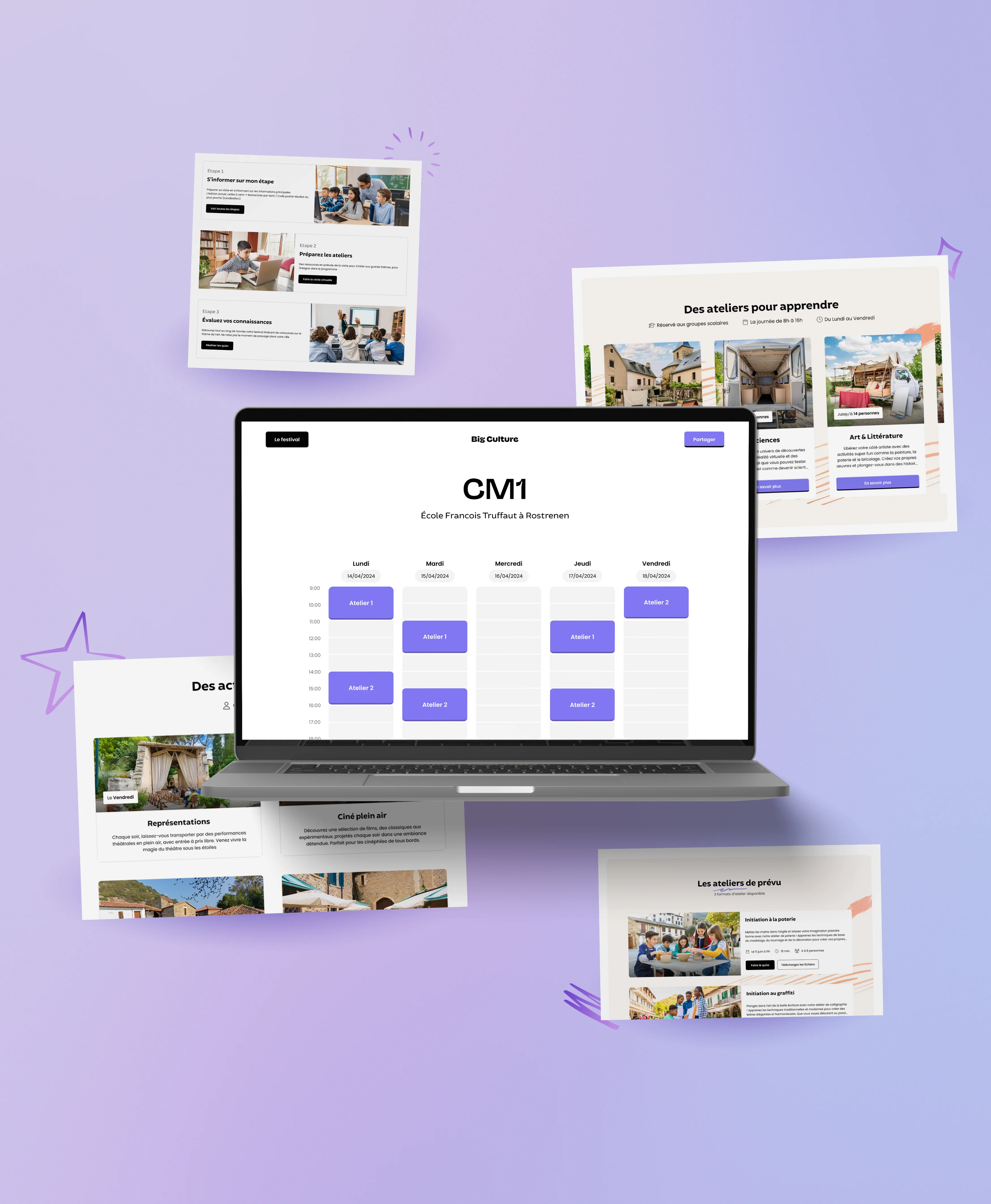 Écran d'espace classe du site Big Culture