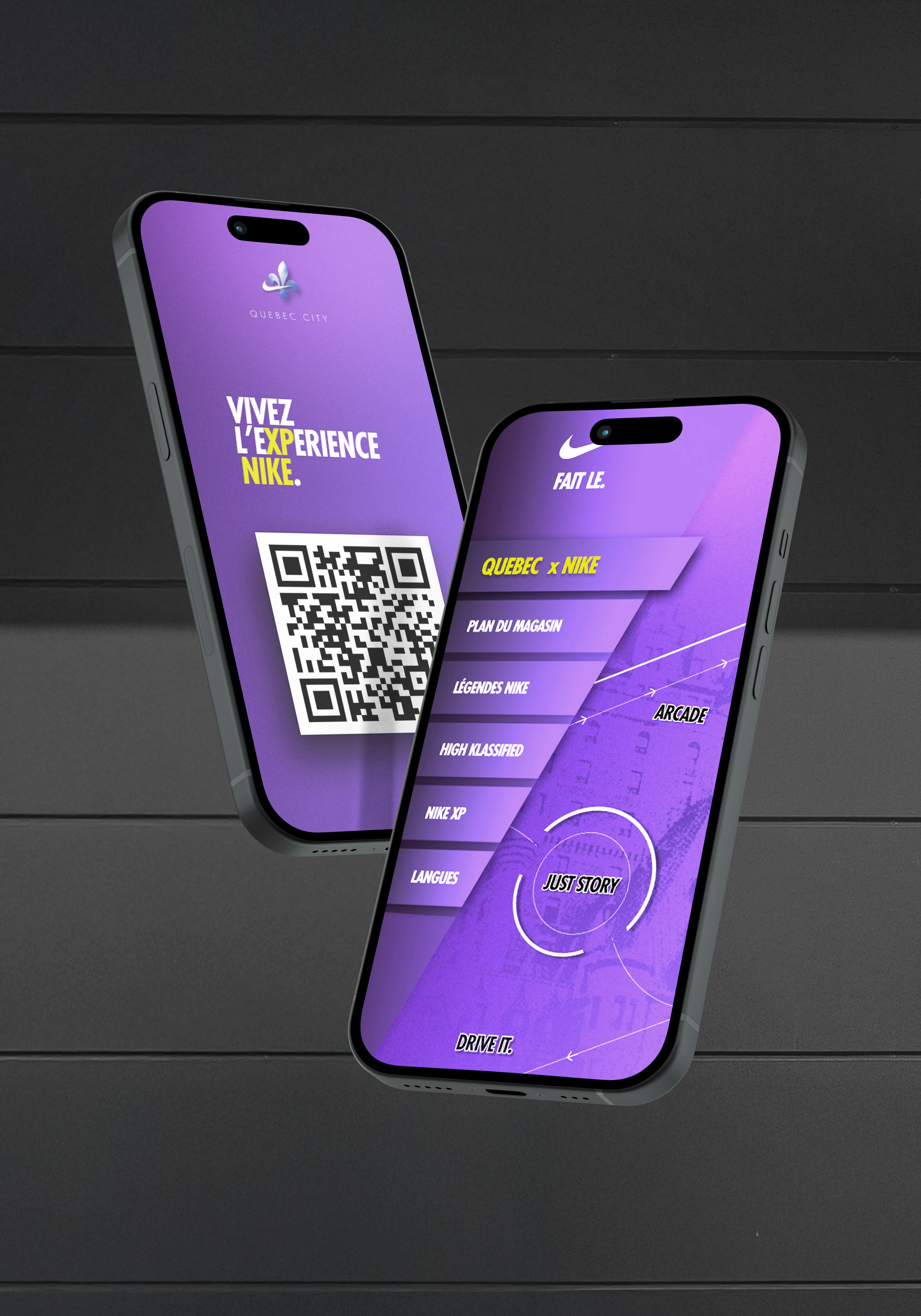 Mockup de l'application mobile du concept store