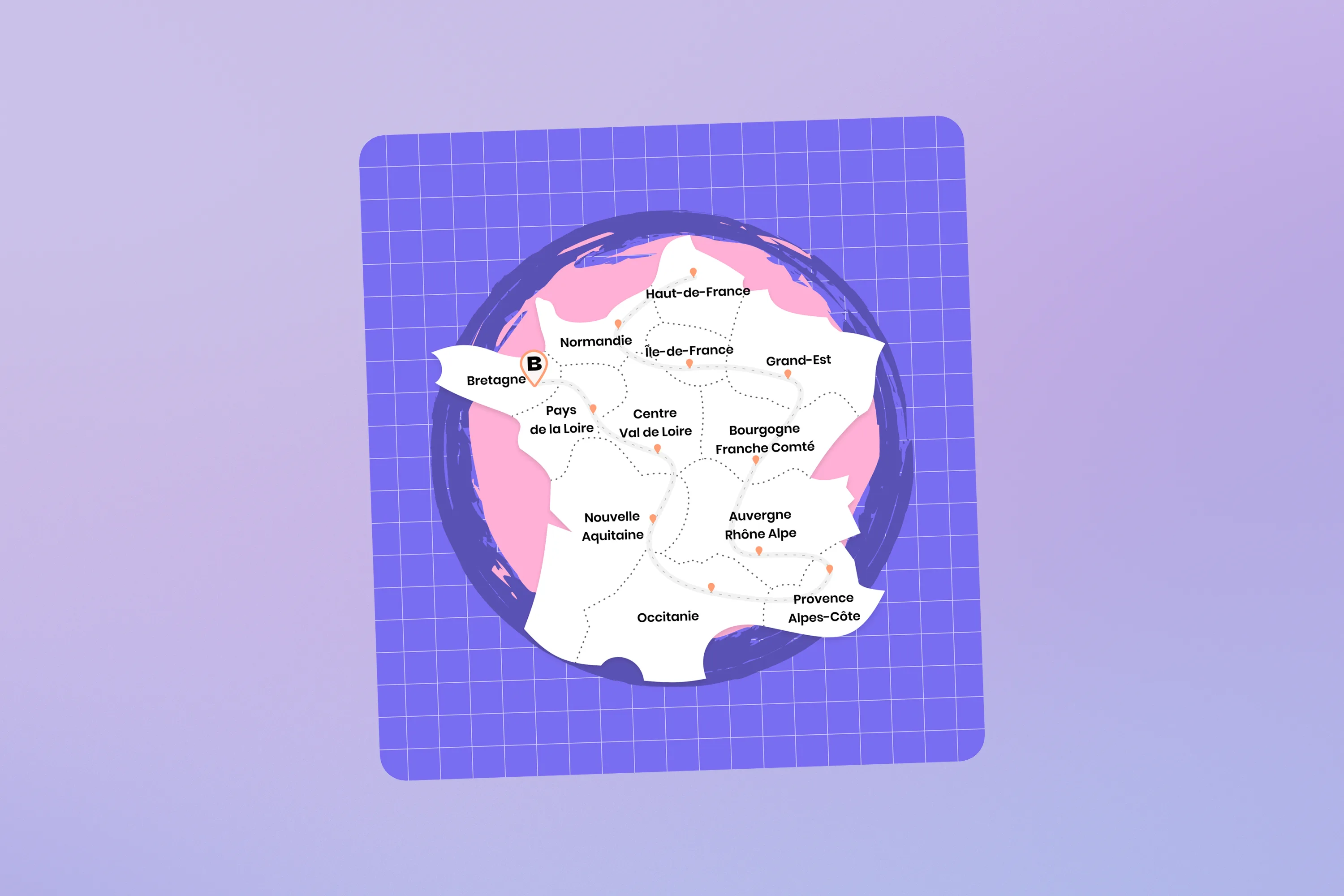 Carte des villes étapes du festival Big Culture