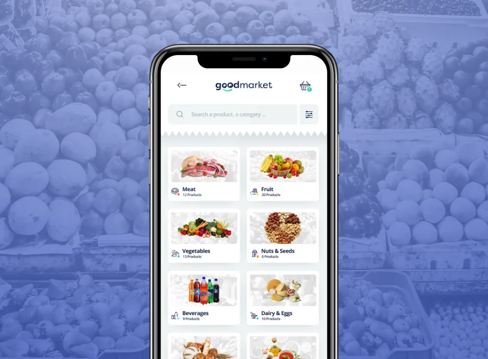 Écran listing des produits