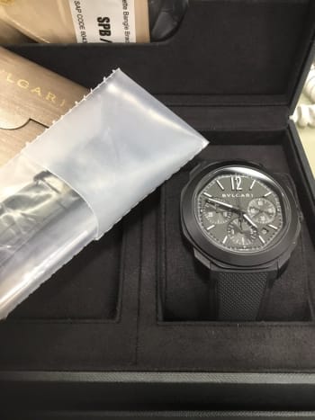 宝石広場　渋谷本店にて下取りさせて頂きました🙂 ウブロ　ビッグバンのご購入もありがとうございました😊 #ブルガリ　#オクトローマ　#渋谷時計買取り　#クロノグラフ 