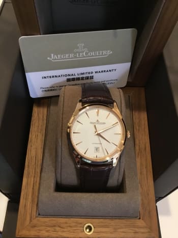 宝石広場　新橋買取ショップにてお買取りさせて頂きました♪ 綺麗なジャガールクルトをありがとうございます😊 #マスターウルトラスリム　#銀座時計買取り　#ジャガールクルト 