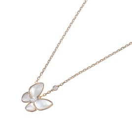 ドゥ パピヨン ホワイトシェル・マーキスダイヤ・ダイヤ ネックレス