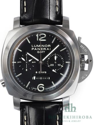 PAM00275 ルミノール 1950 8デイズクロノ モノプルサンテGMT ブラック