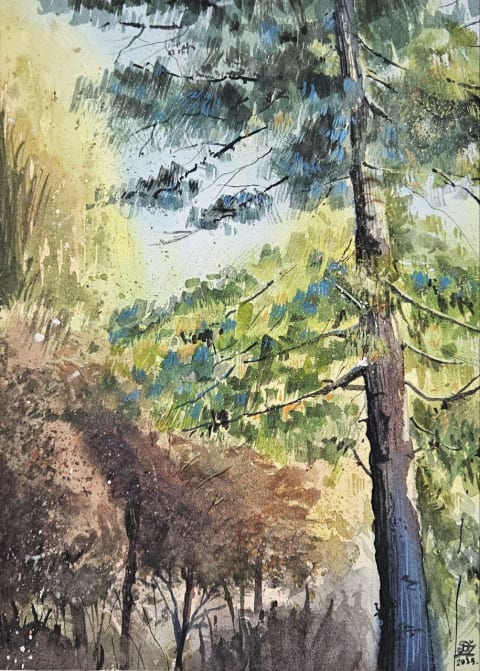 Autumn in Block 5 - Original painting by Dejan Zivkovic