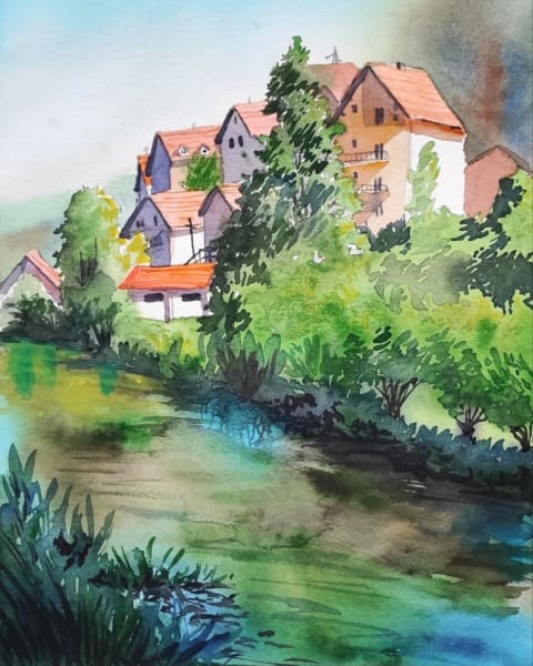 Djetinja canyon - Original painting by Dejan Zivkovic