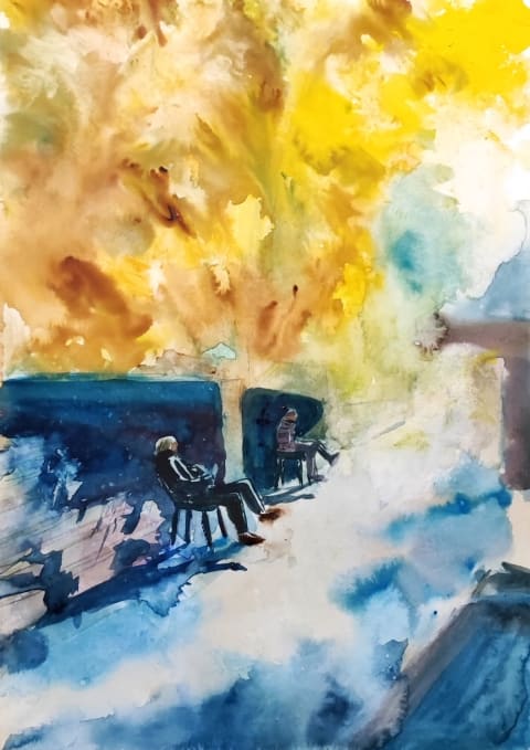 Guardians the Mercator market - Original painting by Dejan Zivkovic