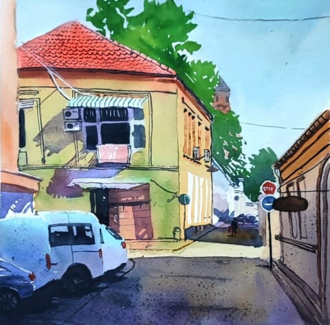 Italy in Serbia - Original painting by Dejan Zivkovic
