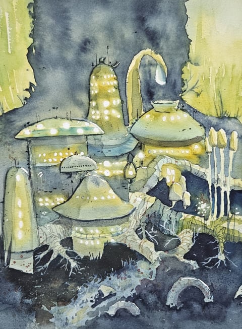 Mycelia - Original painting by Dejan Zivkovic