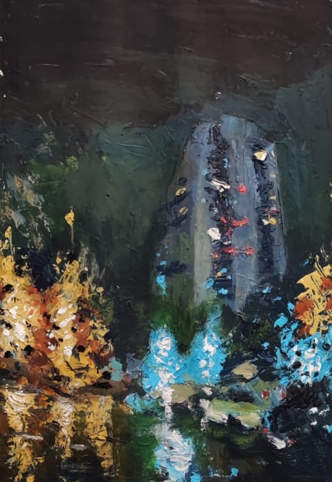 Rainy Zemun - Original painting by Dejan Zivkovic