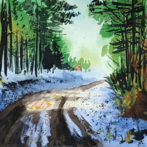 Winter on Tara - Original painting by Dejan Zivkovic