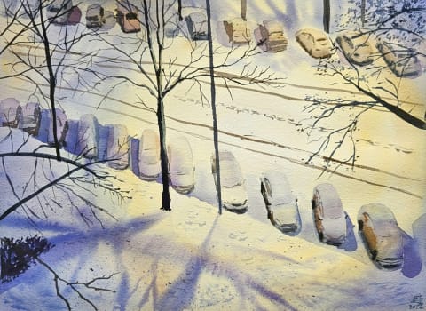 Dreamy Block 61 - Original painting by Dejan Zivkovic