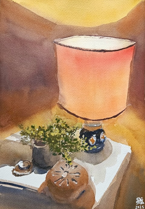 Lamp - Original painting by Dejan Zivkovic