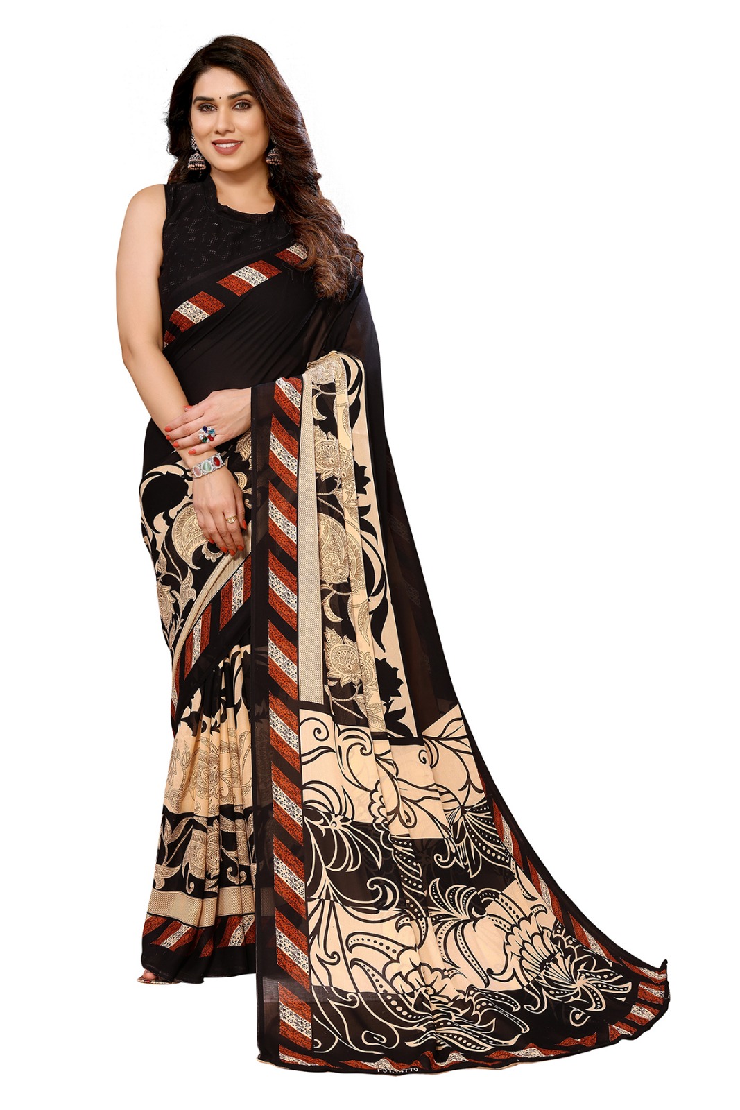 Full-Body Saree on White BG