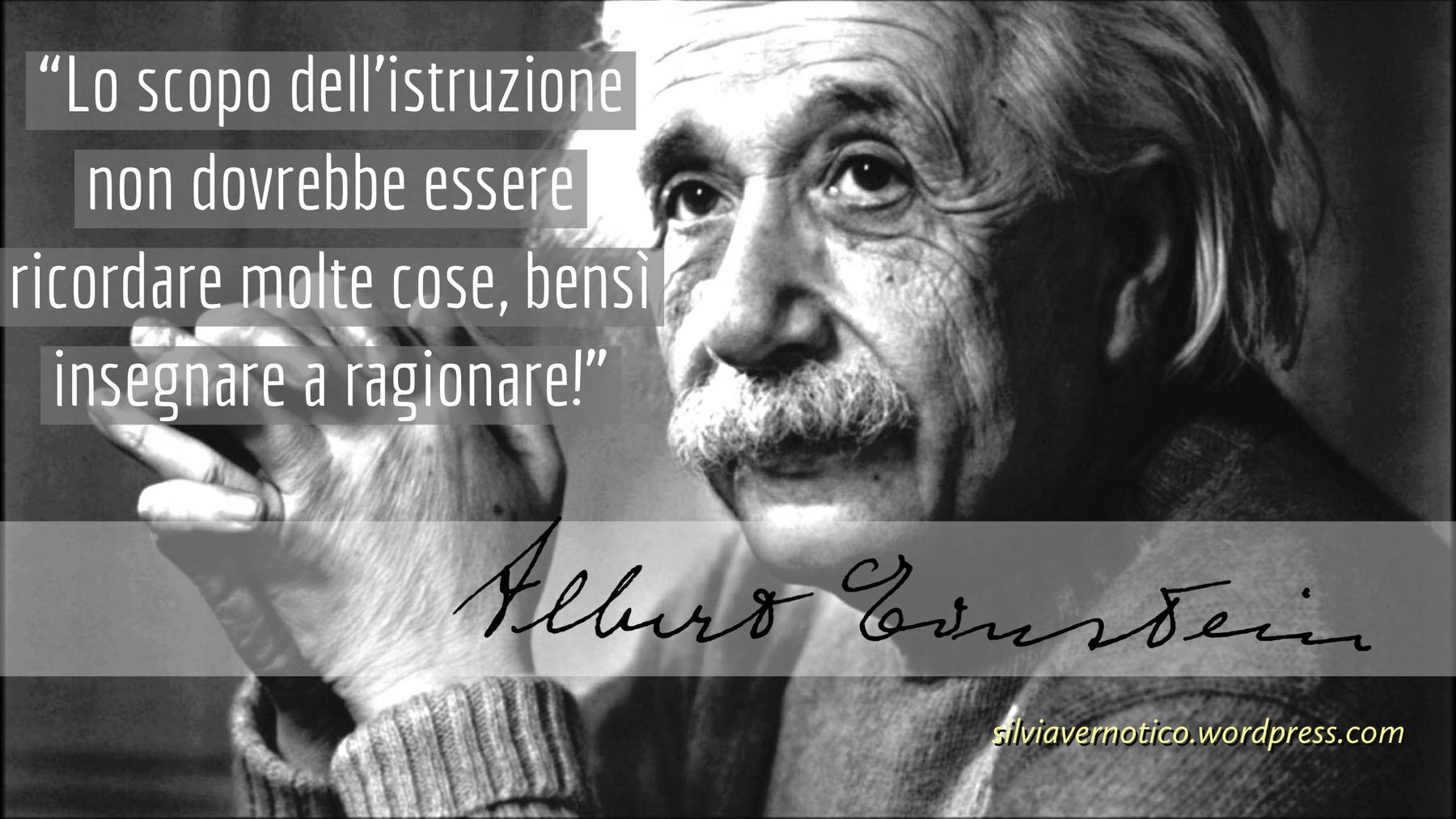 ALBERT EINSTEIN - "Lo scopo dell'istruzione non dovrebbe essere ricordare molte cose, bensì insegnare a ragionare!"