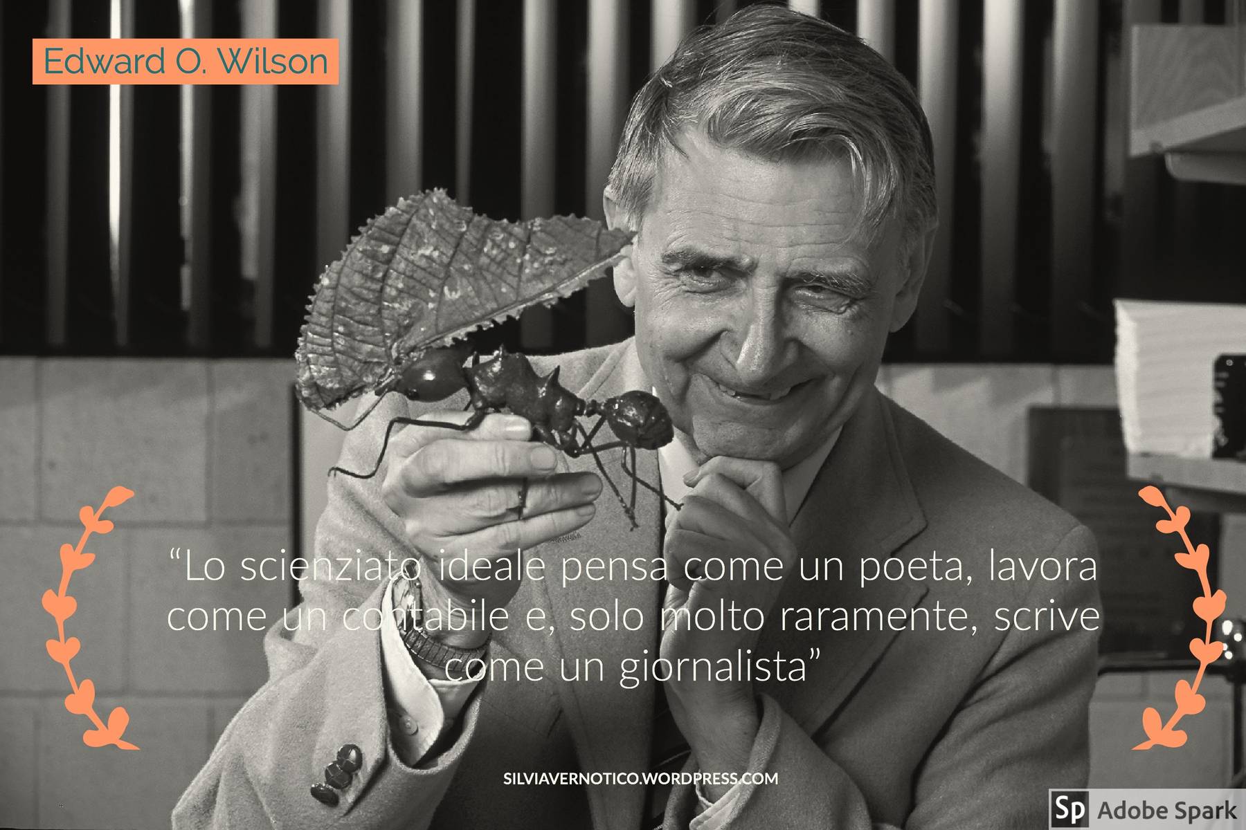 EDWARD O. WILSON - “Lo scienziato ideale pensa come un poeta, lavora come un contabile e, solo molto raramente, scrive come un giornalista”