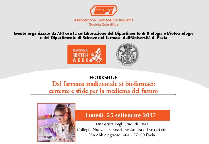 Giornata Studio AFI: "Dal farmaco tradizionale ai biofarmaci: certezze e sfide per la medicina del futuro"