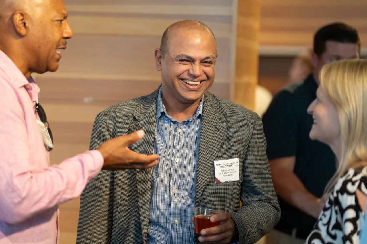 A photo of Paul Montague, Sandeep Singh, and Vanessa Jarnagin
