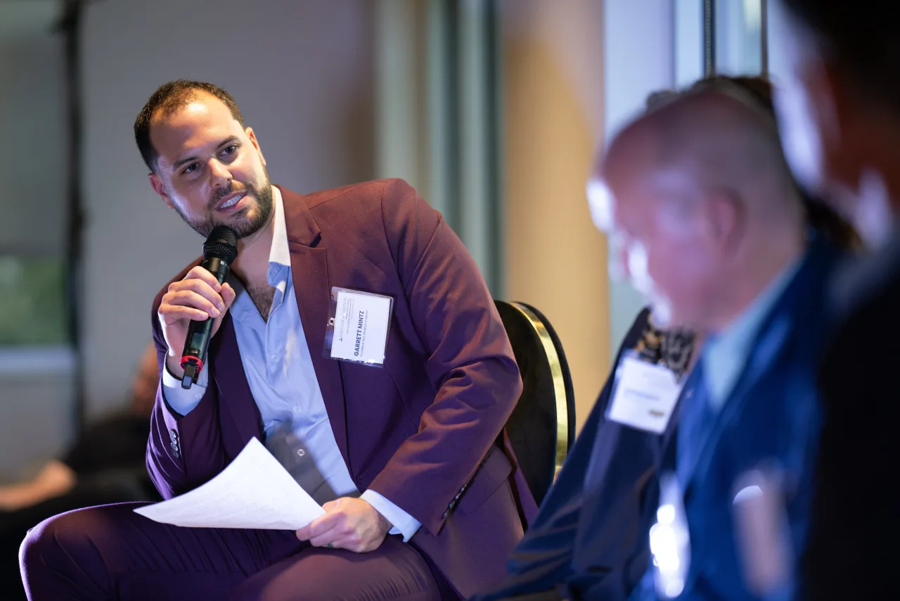 A photo of Garrett Mintz, Stefani Ducote, Ken Sensanbaugher, Pat Onstad