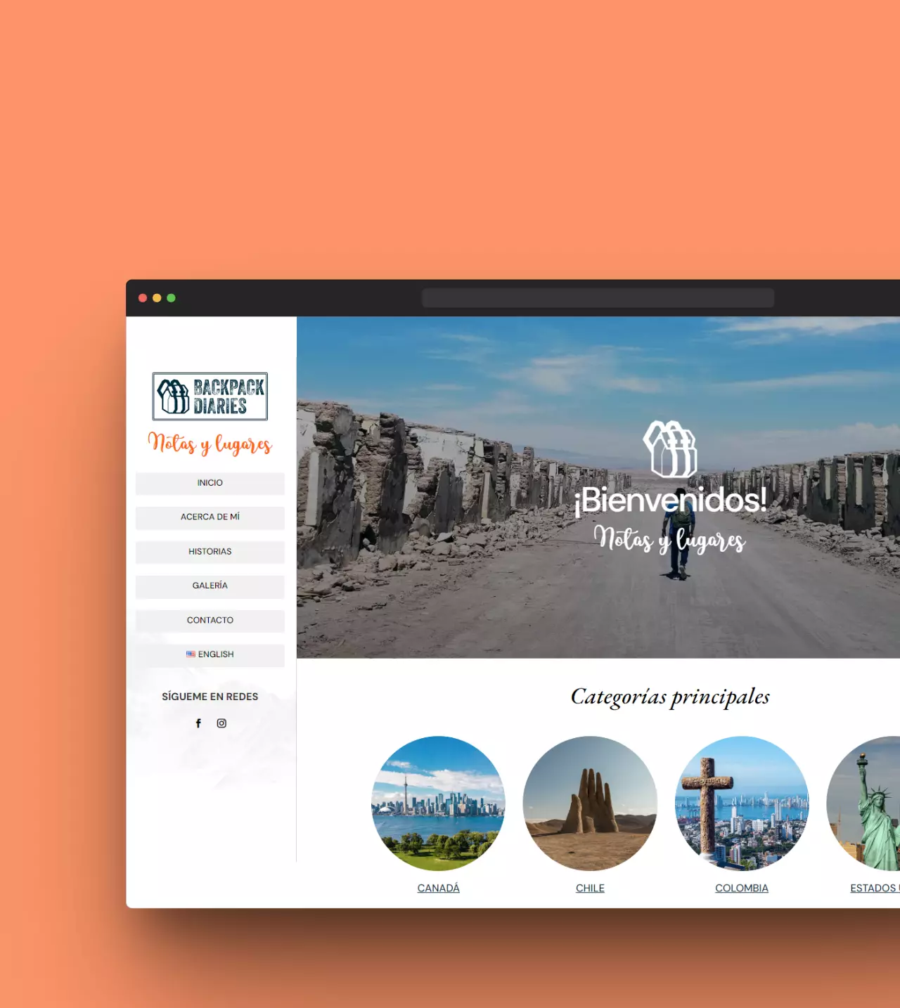 Imagen del proyecto web Backpack Diaries