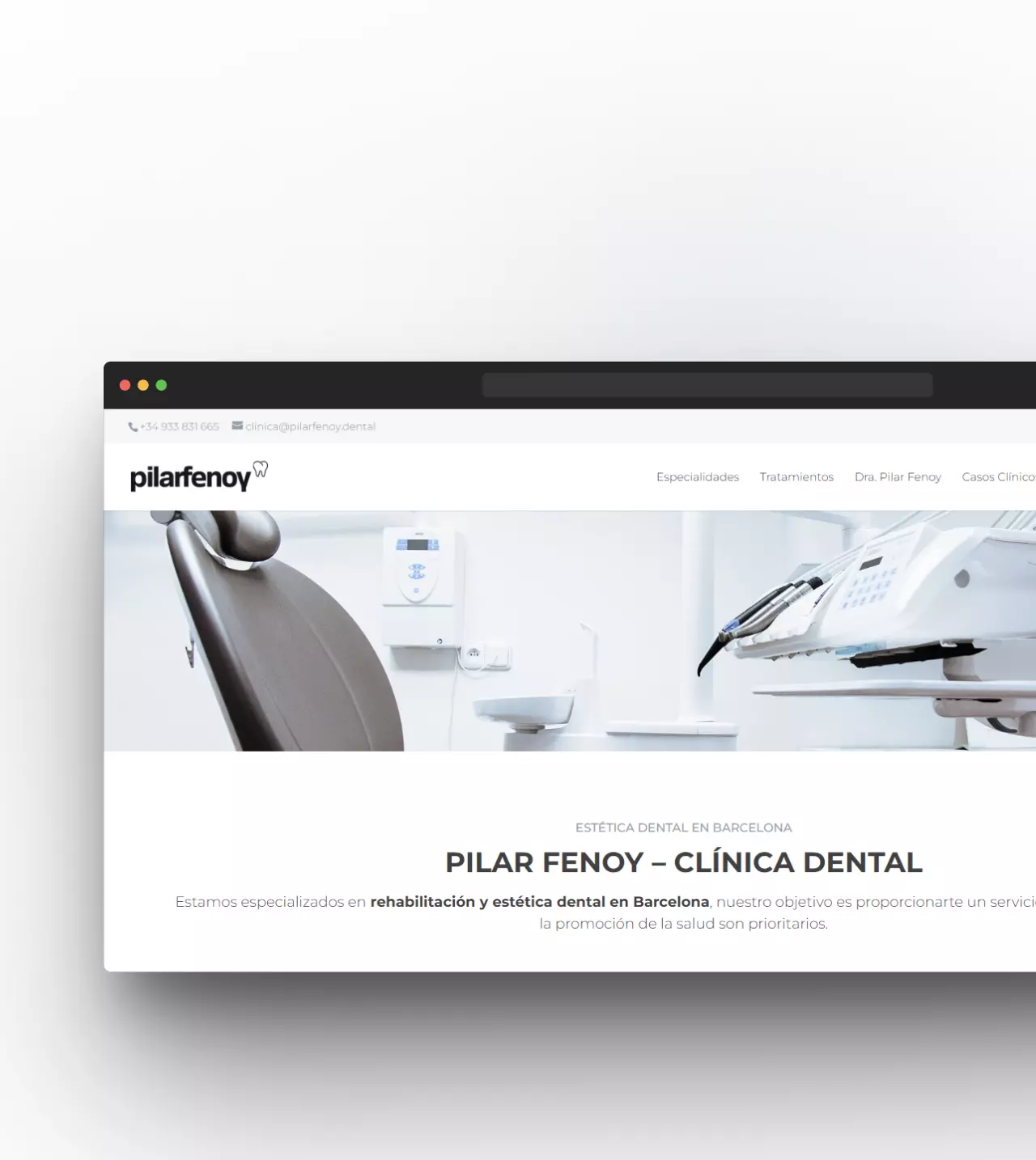 Imagen del proyecto web Pilar Fenoy - Clínica Dental