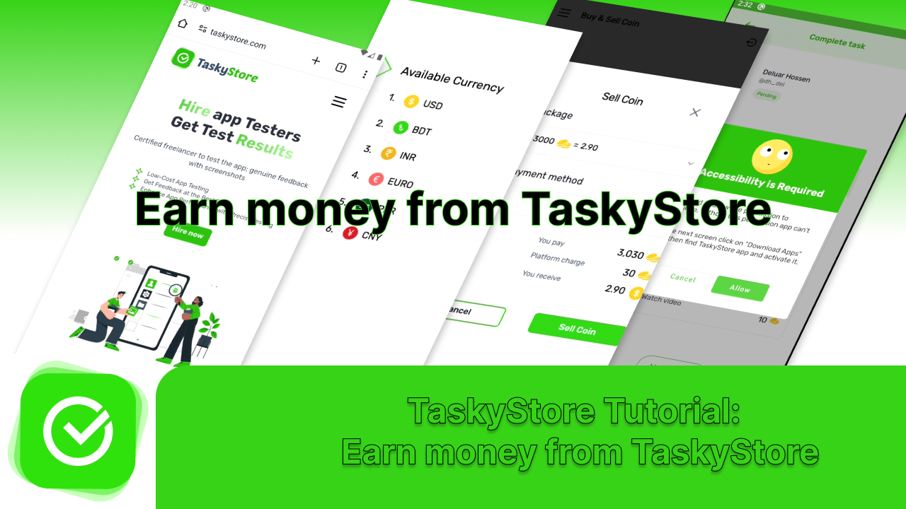 Earn money from TaskyStore [step by step guide]