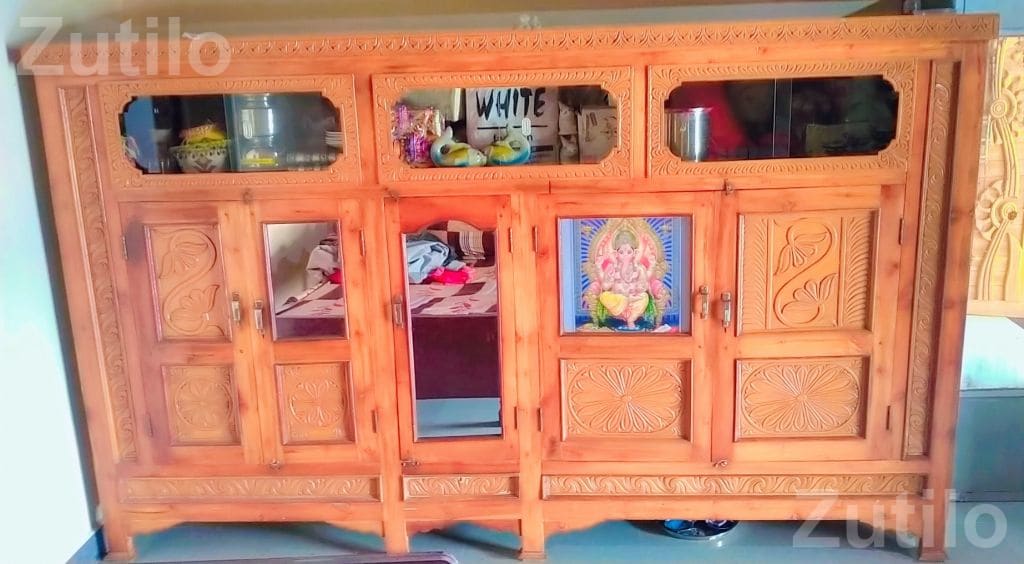 Large Wooden Storage Cupboard with Glass Panels - કબાટ અને સ્ટોરેજ - સાયલા - Image 1