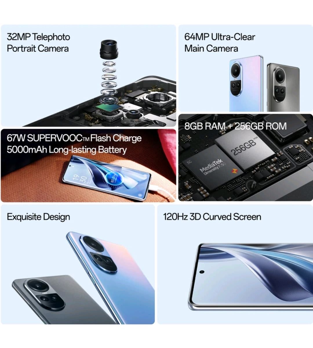 Oppo Reno10 5G 8GB 256GB with 67W Charger - Mobile Phones - Halvad - Image 3