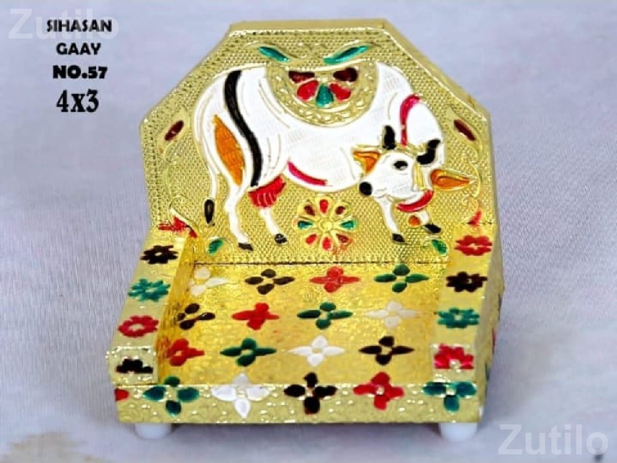 Decorative Shihasan Gaay Seat 4x3 No. 57 - Event Items - Jasdan - Image 1