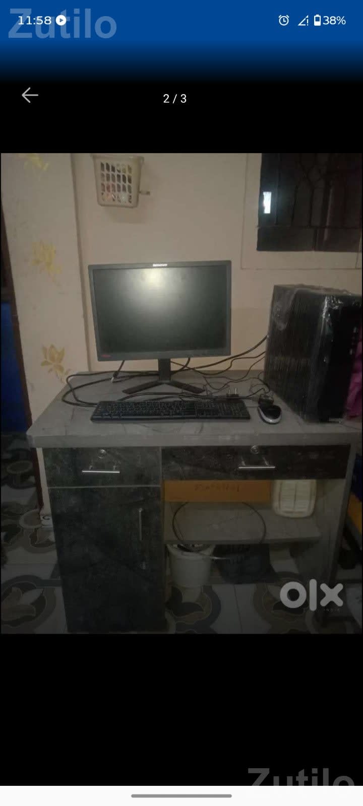 CPU aur computer, keyboard, mouse moniter hai but line hai uspe - લેપટોપ અને કમ્પ્યુટર - સુરત શહેર - Image 1