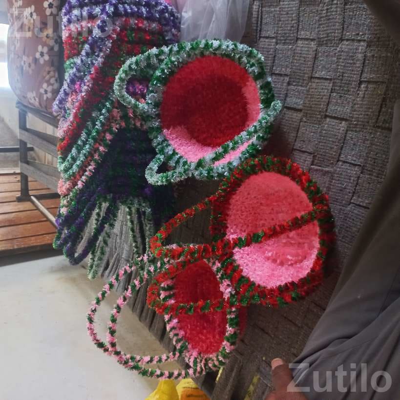 Handmade Wool Covered Baskets in Multiple Colors - Art & Craft Supplies - Botad - Image 4