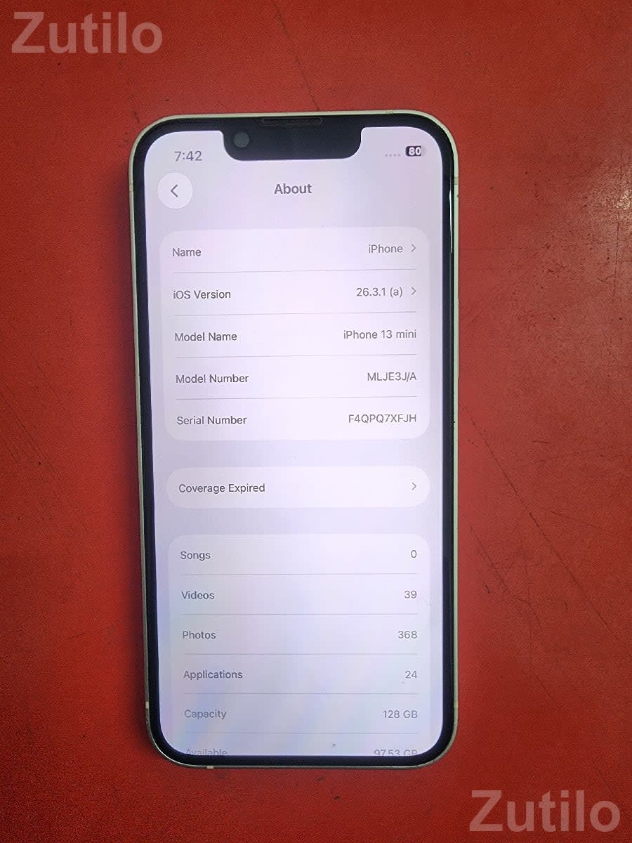 iPhone 13 Mini 128GB White with Bill Box Cable - Mobile Phones - Sutrapada - Image 1