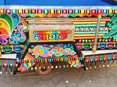 Colorful Radium Decorated Hand Cart Body Colorful Radium Decorated Hand Cart Body
