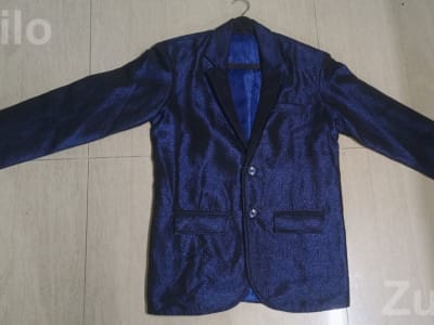 Men's Blue Shiny Blazer Jacket Men's Blue Shiny Blazer Jacket