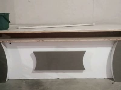Wooden Office Table in White and Brown Wooden Office Table in White and Brown